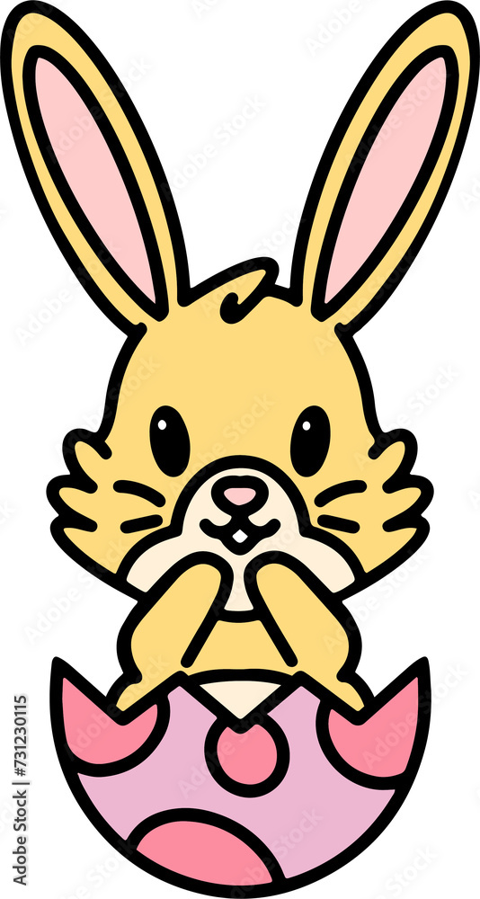 easter bunny in an easter egg shell