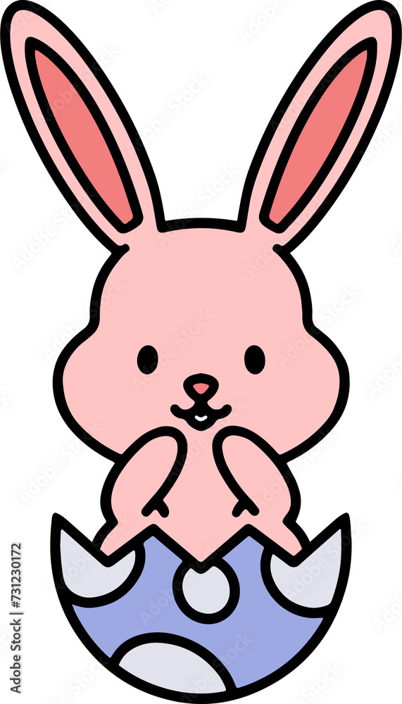 easter bunny in an easter egg shell easter bunny in an easter egg shell