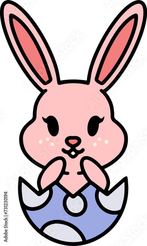 easter bunny in an easter egg shell © lineartestpilot