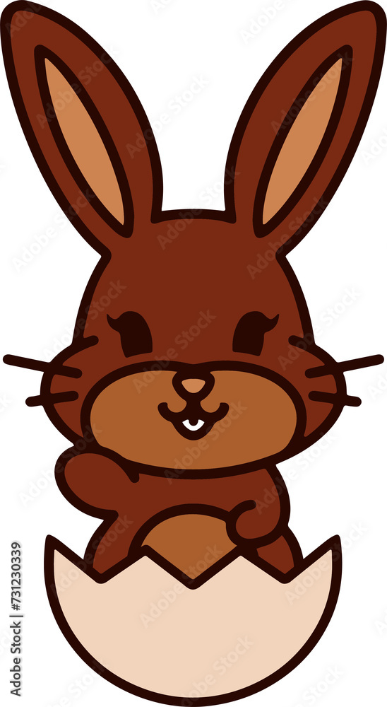easter bunny in an easter egg shell easter bunny in an easter egg shell