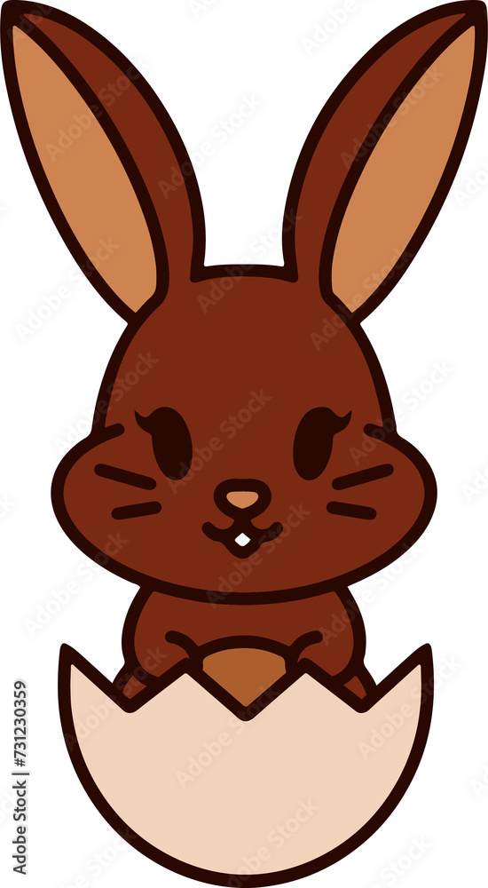 easter bunny in an easter egg shell easter bunny in an easter egg shell