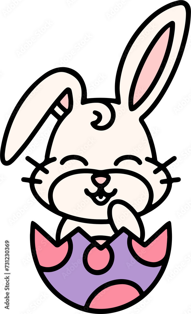 Fototapeta premium easter bunny in an easter egg shell