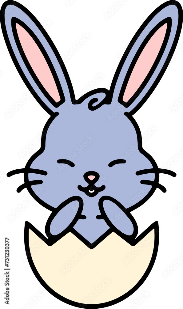 easter bunny in an easter egg shell easter bunny in an easter egg shell