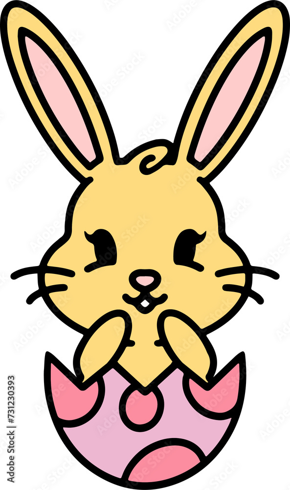 easter bunny in an easter egg shell easter bunny in an easter egg shell