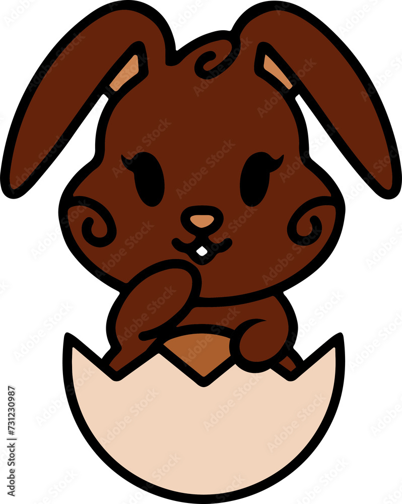 Fototapeta premium easter rabbit in eggshell