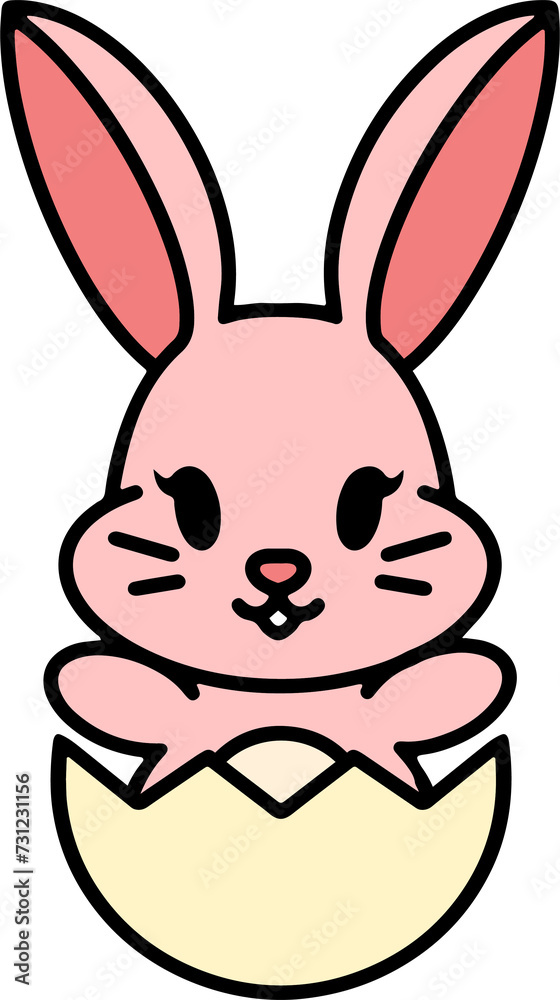 cute easter bunny in easter egg cute easter bunny in easter egg