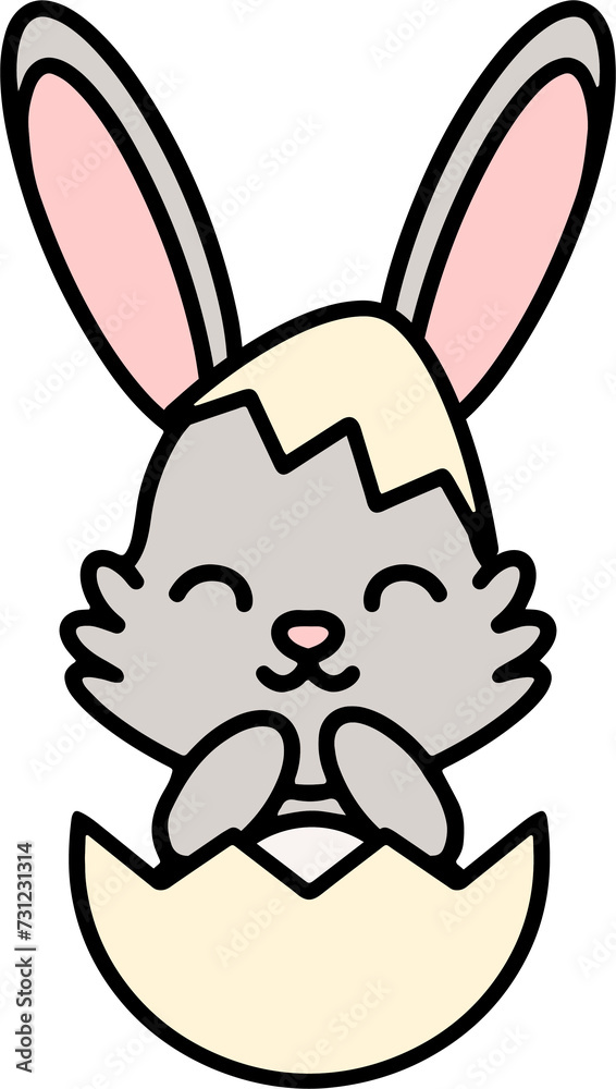 cute easter bunny in easter egg cute easter bunny in easter egg