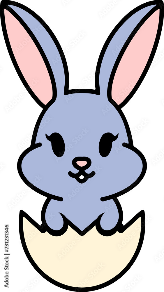 cute easter bunny in easter egg cute easter bunny in easter egg