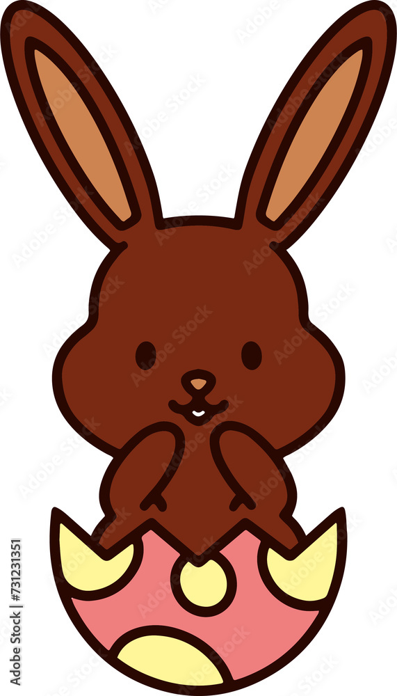 cute easter bunny in easter egg cute easter bunny in easter egg
