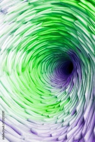Close Up of a Green and Purple Swirl. Generative AI.