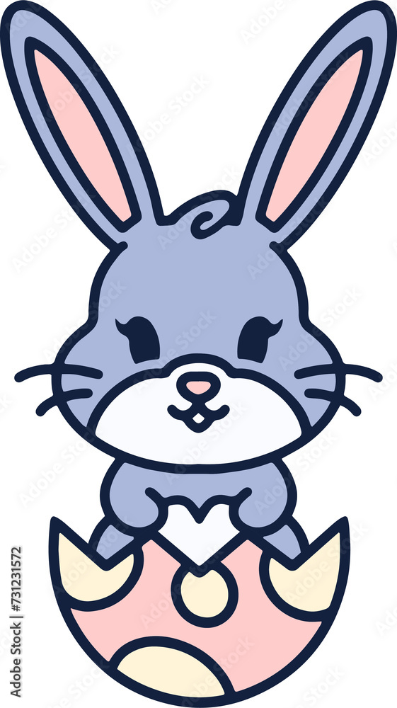 cute easter bunny in easter egg cute easter bunny in easter egg