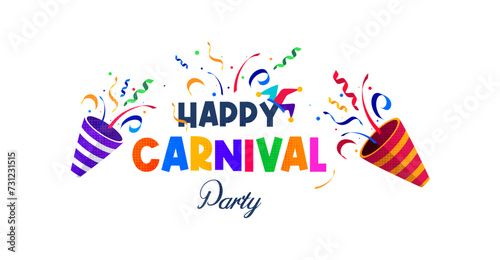 template design with the concept of celebrating a carnival party in February full of color and performances. Carnival in Brazil and all over Europe. carnival month. Happy Carnival