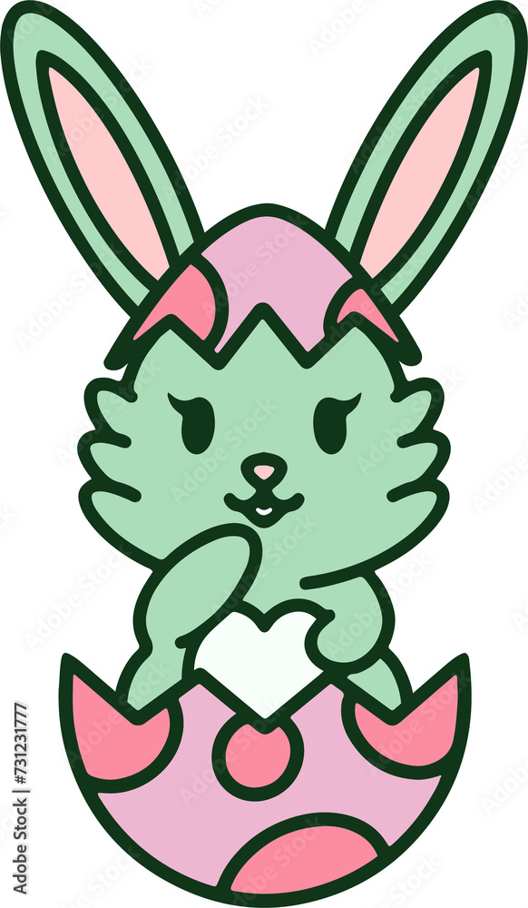 easter bunny simple cartoon