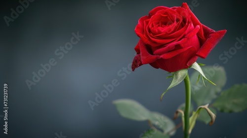 Red rose background with copy space