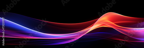 neon light streaks on black background, in the style of colorful curves, digitally enhanced, light white and light magenta, light indigo and orange, abstraction