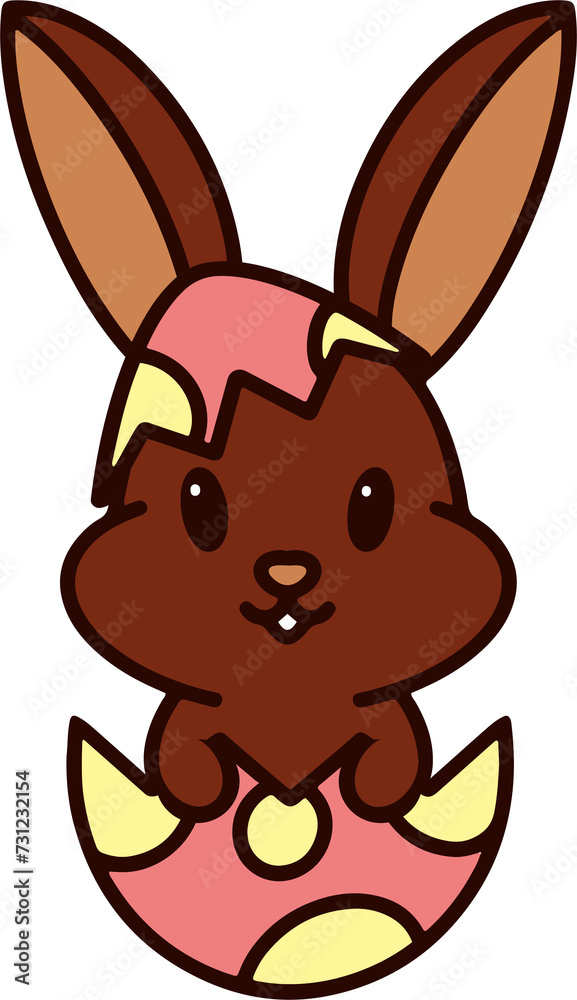 cartoon easter bunny in egg cartoon easter bunny in egg