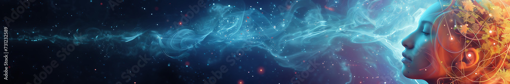 abstract colorful background with lines and smoke. - banner art style. 