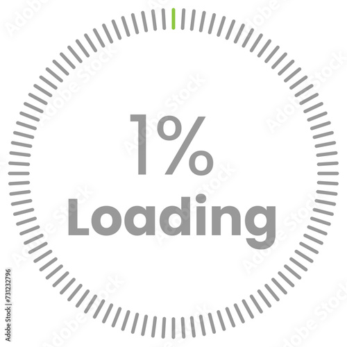 1% Loading. 1% circle diagrams Infographics vector, 1 Percentage ready to use for web design ux-ui