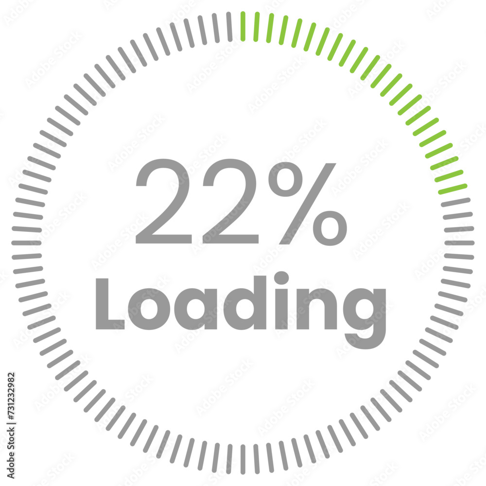 22% Loading. 22% circle diagrams Infographics vector, 22 Percentage ready to use for web design ux-ui