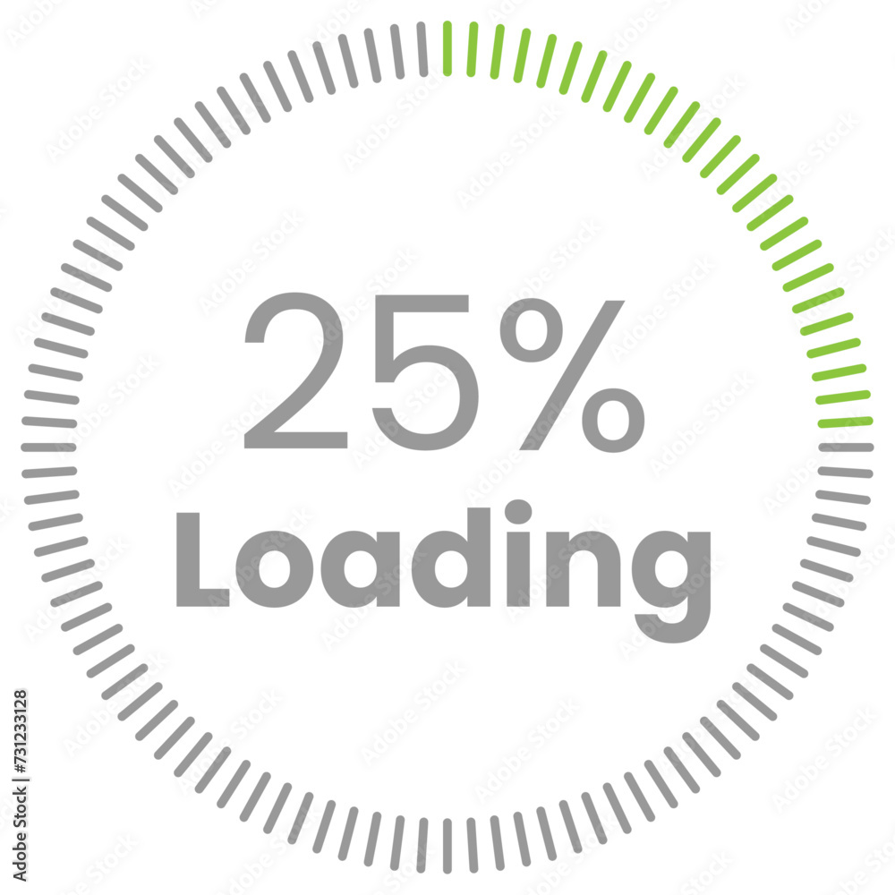 25% Loading. 25% circle diagrams Infographics vector, 25 Percentage ready to use for web design ux-ui