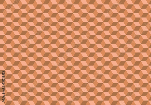 Seamless geometric pattern with brown cubes