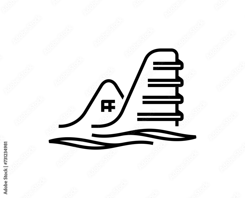 Wavy architecture and wave shape graphic design Wavy architecture and wave shape graphic design