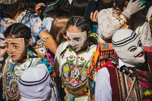 Slika na platnu Dancers at the festivity of the virgin Carmen at Paucartambo, Cusco - Peru