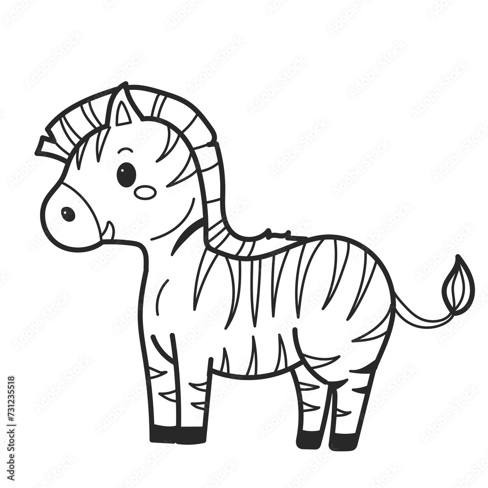 Obraz premium Zebra doodle cartoon