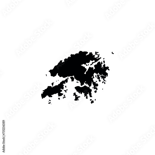 Hong Kong map on a white background