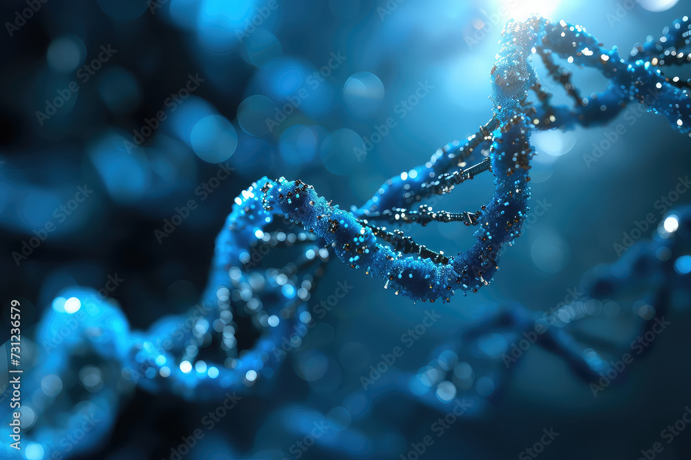 Abstract plexus DNA on blur background