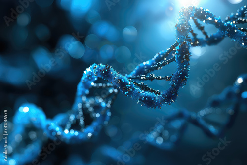 Abstract plexus DNA on blur background