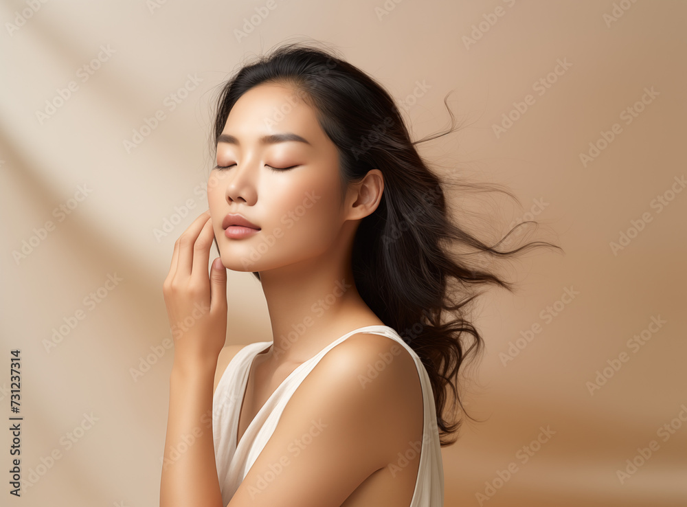 Minimalistic portrait of a Asian beautiful woman Minimalistic portrait of a Asian beautiful woman