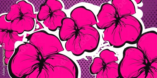 Orchid vintage pop art style speech bubble vector pattern background 