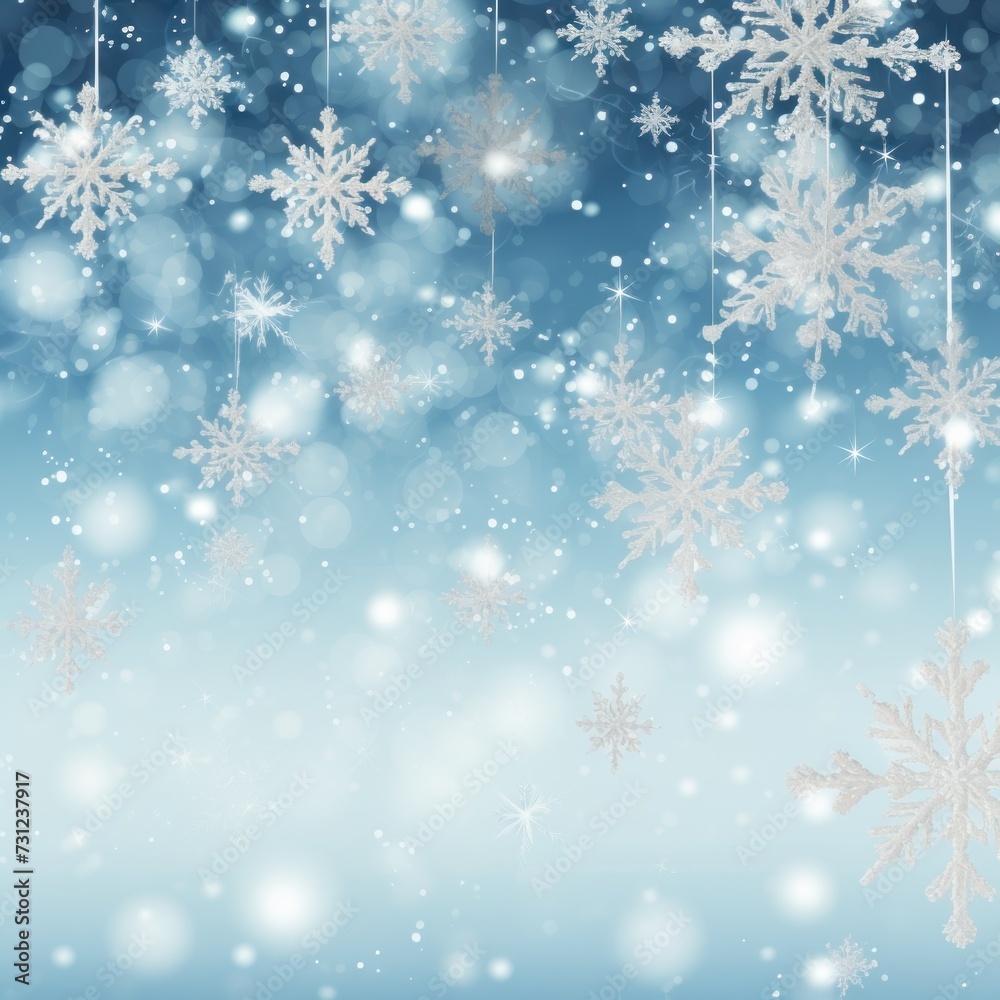 Pearl christmas card with white snowflakes vector illustration
