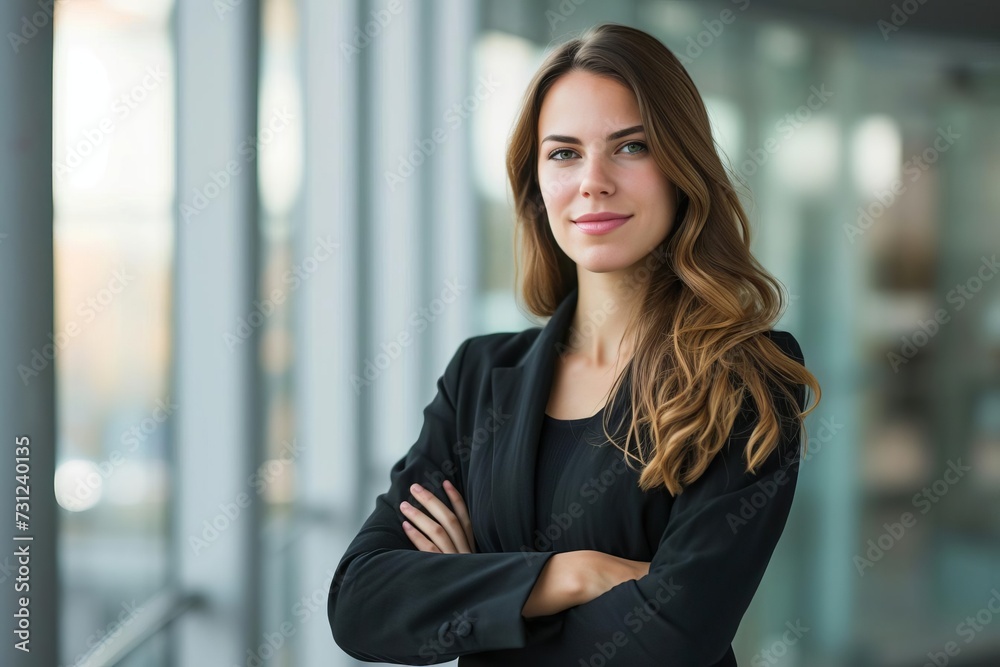 Young Successful woman A portrait of leadership and confidence An inspiring image of modern female empowerment in a professional setting Young Successful woman A portrait of leadership and confidence An inspiring image of modern female empowerment in a professional setting