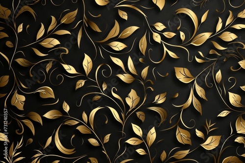 Abstract black and gold floral pattern background Offering a luxurious and elegant design element for sophisticated projects and decorative concepts