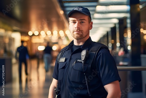 american security guard or security officer on duty photo