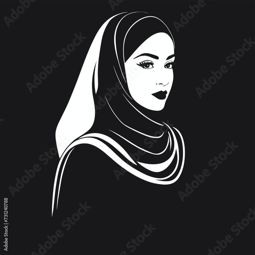 Hijab woman silhouette muslim arabic female illustration