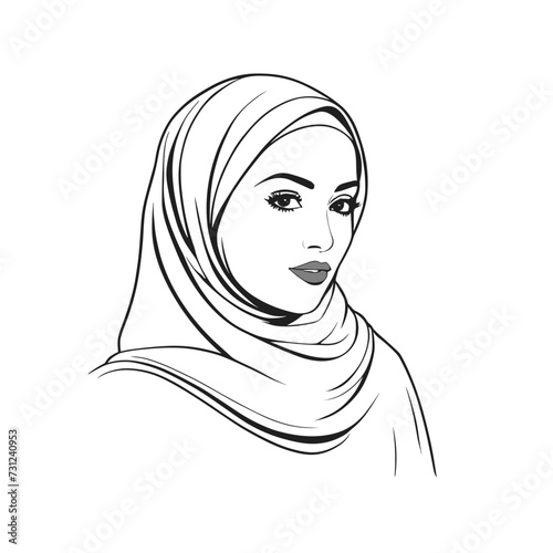 Hijab woman silhouette muslim arabic female illustration