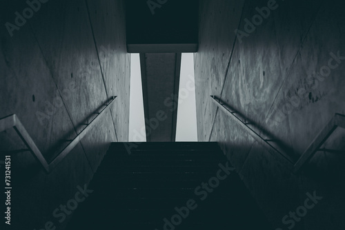 staircase in a modern concrete building
