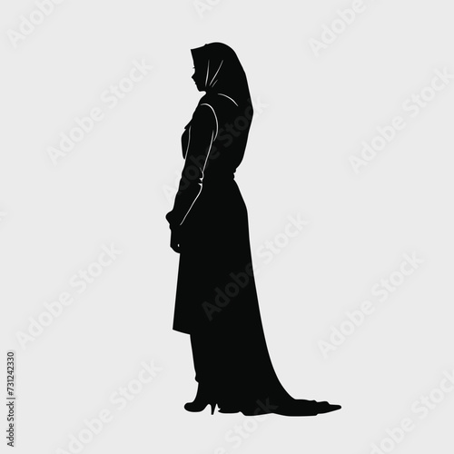 Hijab woman silhouette muslim arabic female illustration
