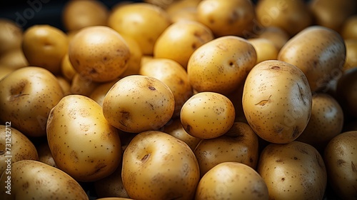 Pile of potatoes. Close-up view.