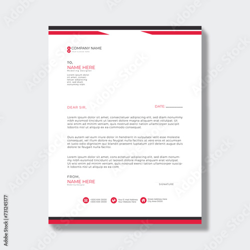 vector red letterhead template