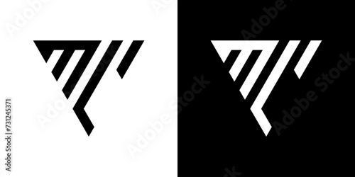 ML letter vector logo abstract combination of triangles