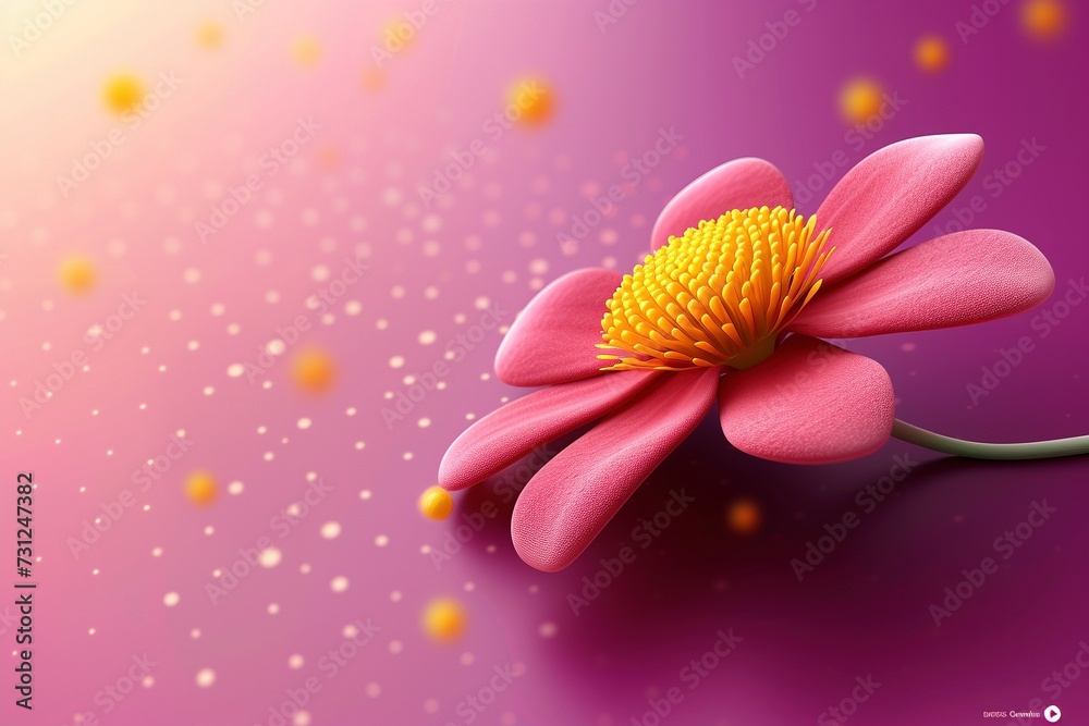 An eye-catching 3D floral arrangement featuring lively and colorful blooms, juxtaposed against a clean and minimalist background An eye-catching 3D floral arrangement featuring lively and colorful blooms, juxtaposed against a clean and minimalist background