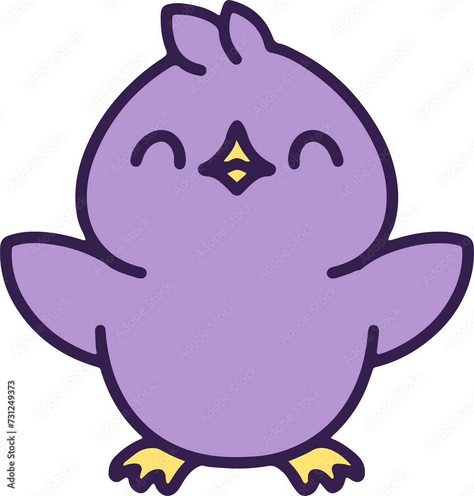 cute colorful baby bird