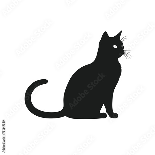 Black cat silhouette vector illustration © umut hasanoglu