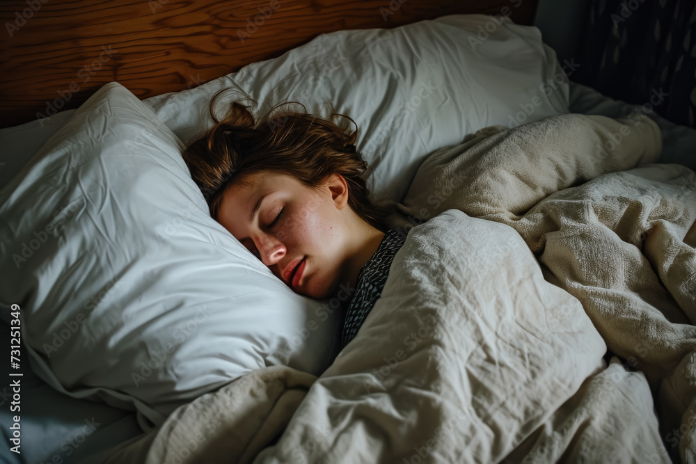 person sleeping in a bed with a pillow and a blanket person sleeping in a bed with a pillow and a blanket