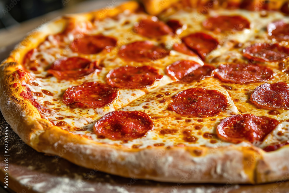 pizza with a cheese and a pepperoni pizza with a cheese and a pepperoni