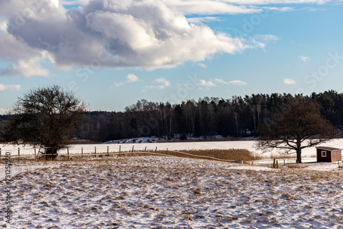 Dalaro, Sweden A wintery and snowy landscape in the Stockholm archipelago. photo